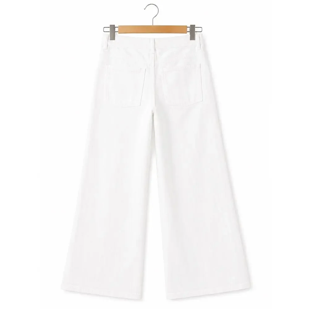 J.Crew Slim-Wide Leg High Rise White Denim Jeans Coastal Minimalist NWT  31 - Picture 6 of 13